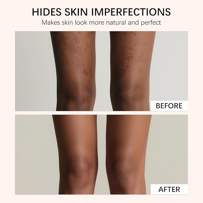 Body Coverage Perfector with Brush - Waterproof Leg & Body Makeup No Transfer, Tattoo & Scar Cover Up Full Coverage, Complexion Perfector for All Skin Tones (Deep Radiance)