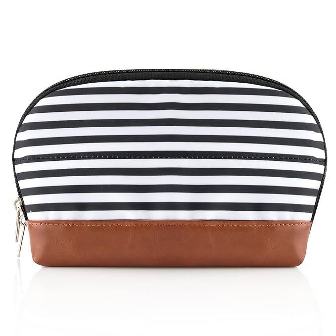 Ethereal Travel Cosmetic Bag, Large Capacity Makeup Bags for Women Stripe Make up Brush Organizer Bag