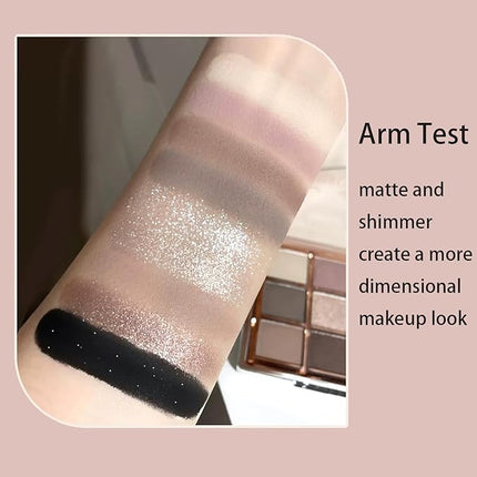 K'APEINE Nude Eyeshadow Palette, 9Colors Matte Shimmer Makeup Palette Neutral Pink Eye Shades High-Pigment Glitter Eyeshadow Makeup with Long-Wearing Formula for Women Daily, Wedding, Parties-LG3