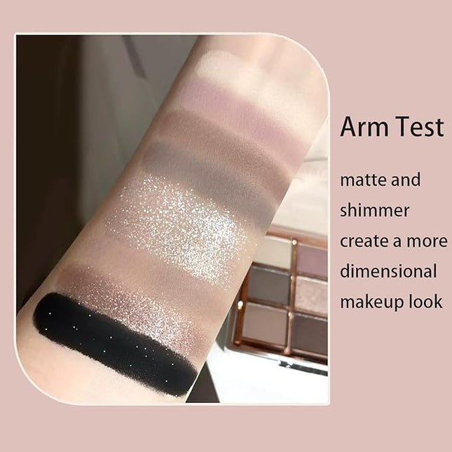 K'APEINE Nude Eyeshadow Palette, 9Colors Matte Shimmer Makeup Palette Neutral Pink Eye Shades High-Pigment Glitter Eyeshadow Makeup with Long-Wearing Formula for Women Daily, Wedding, Parties-LG3