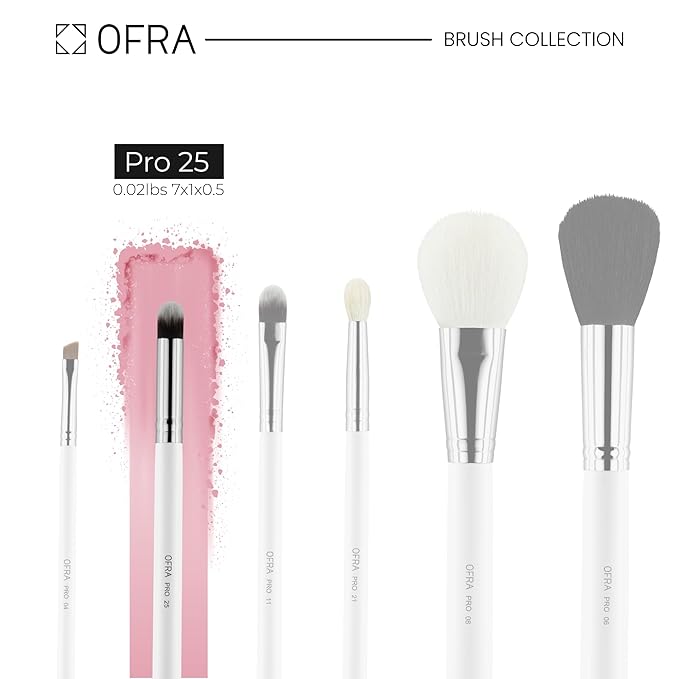 OFRA Makeup Blending Brush #25 - Flat Blending Brush for Eyeshadow, Concealer, and Softening Eyeliner - Eye Makeup Smudge Brush