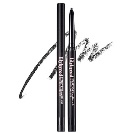 lilybyred Starry Eyes Am9 to Pm9 Slim Gel Eyeliner | Korean Ultra-Slim 2mm Gel Eyeliner, Intense Color Payoff, Creamy Formula, Easy Blending, Smudge-Proof, Long-Lasting, 0.004 oz. (01 Matt Black)