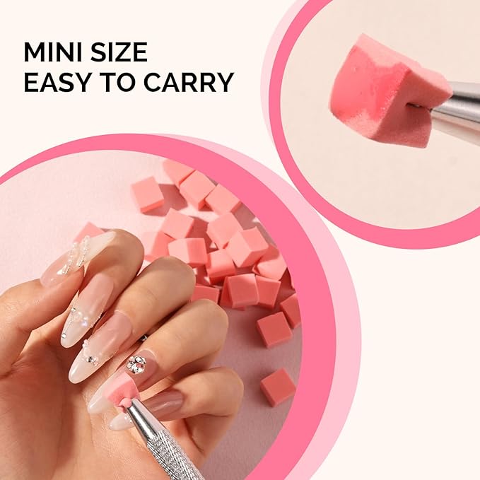 MelodySusie Soft Nail Sponges for Ombre & Gradient Nails, Professional Manicure Tools with Grabbing Pen, Salon Accessories