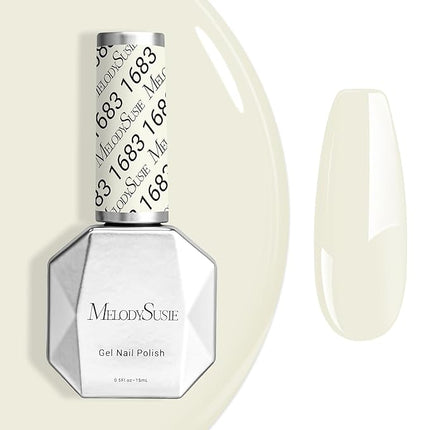 MelodySusie Milky White Gel Nail Polish,0.5fl oz Nails Soak Off UV LED Shell White Gel Polish Gift for Women Nail Art Manicure Salon DIY Nail Design Decoration at Home-1683
