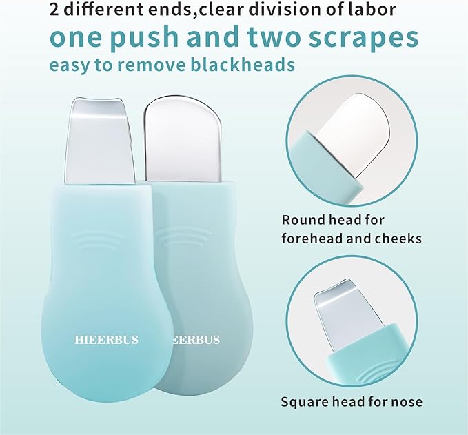 Blackhead Remover Tool,Black Head Remover for Face Nose-2 in 1 Pore Cleaning Brush Face Scrubber Skin Care Scraper Mask Applicator Spatula for Men Women Deep Cleansing (Blue)