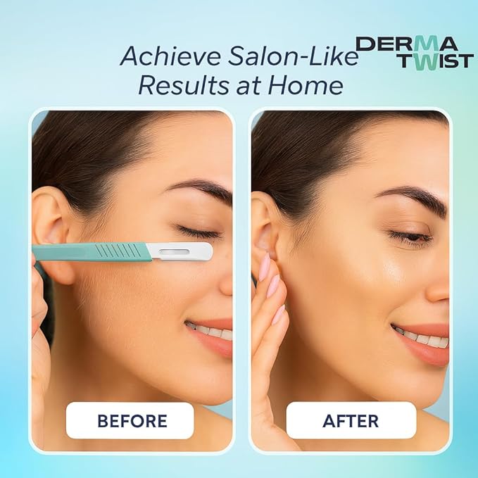 DermaTwist 10R Dermaplane Razor for Women Face – 20-Pack Sterile Disposable Dermaplane Scalpels Facial Razors for Women Face Dermaplaning Professional Face Shaver