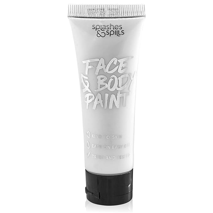 Face and Body Paint Cream, 30ml - Pretend Costume and Dress Up Makeup by Splashes & Spills (White)