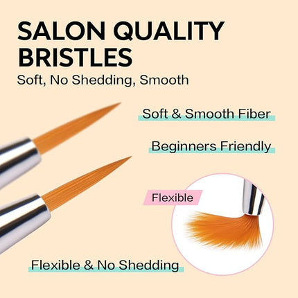 AIMEILI Nail Art Brushes Set Gel Polish Nail Art Design Pen Painting Tools, Dual-ended Nail Art Liner Brush Pen for Nail Gel Polish Painted Nail DIY Manicure Brush Kit