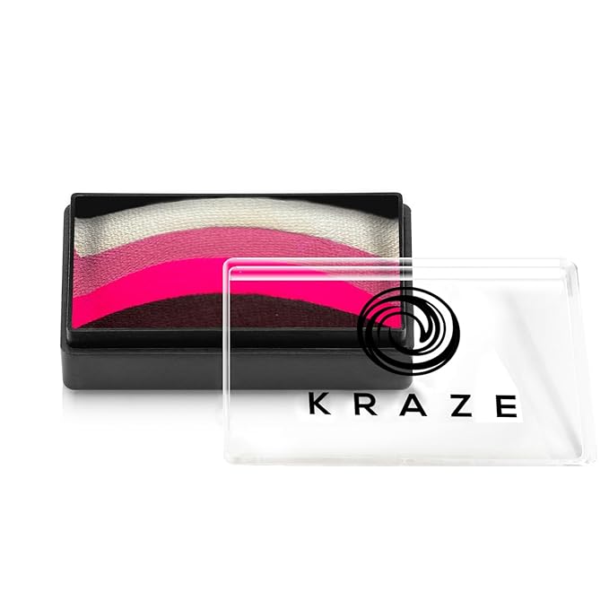 Kraze FX Dome Stroke - Rose Garden by Linnea (25 gm), Professional 1-Stroke Split Cake, Hypoallergenic, Non-Toxic, Water Activated Face & Body Painting Makeup Supplies for Kids Safe Adults