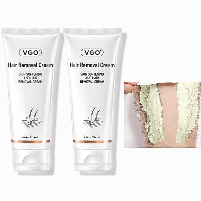 VGO Painless Bikini Gel Lotion for Unwanted Hair - All Skin Types, for Women & Men, 120ml * 2PCS