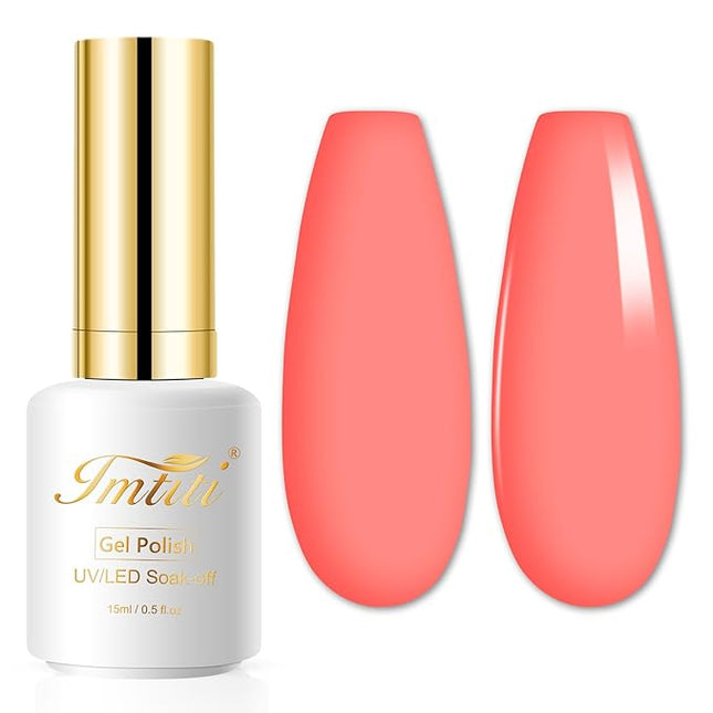 Imtiti Gel Nail Polish, 15ml Neon Pink LED Gel Polish, DIY at Home Salon Manicure Gift
