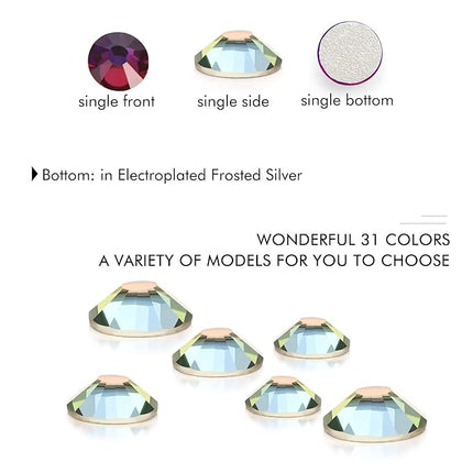 1440Pcs Blue Blaze Crystal Rhinestones,Glass Flatback Rhinestones Mini Gemstones for Nail Face Makeup Art Crafts Clothes Decoration-(SS4,1.6mm,Blue Blaze)