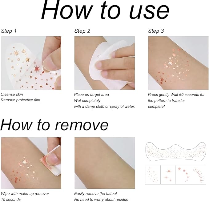 20PCS Glitter Freckles, Glitter Freckles Face Tattoo, Sparkle Freckles for Women and Kids, Cute Star Waterproof Silver Temporary Face Tattoos Glitter Glow Up Patches Makeup Patches (Silver)