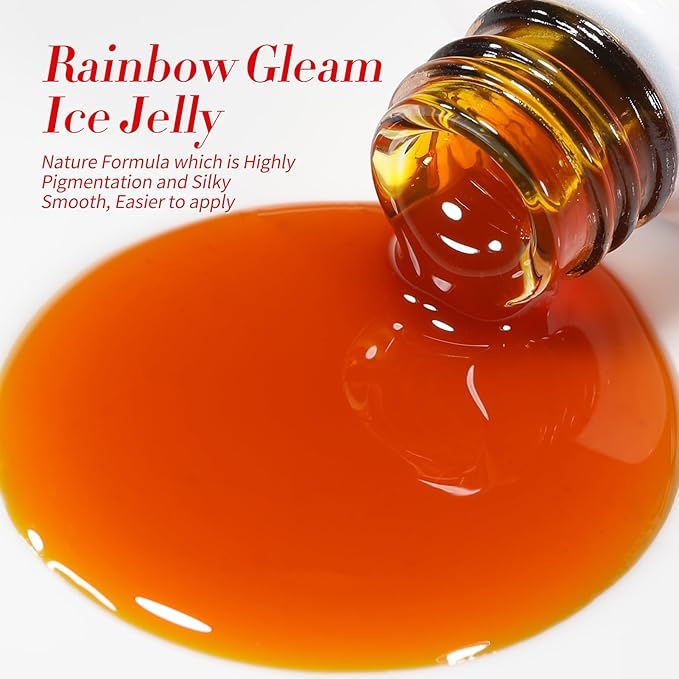 Born Pretty Neon Jelly Gel Polish Halloween Gel Nail Polish,Blood Wine Red Burgundy Brown Blue Purple Green Translucent,Soak Off U v LED Light Cure Nail Art Kit for Salon Manicure and DIY at Home