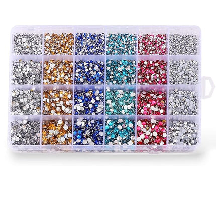 18000PCS Mixed Size 2-5MM Jelly AB Resin Rhinestones With Tools for Tumblers, Clothing Decor, Nail Art Gem Crafts - Colorful Flatback Strass Glitter Crystal