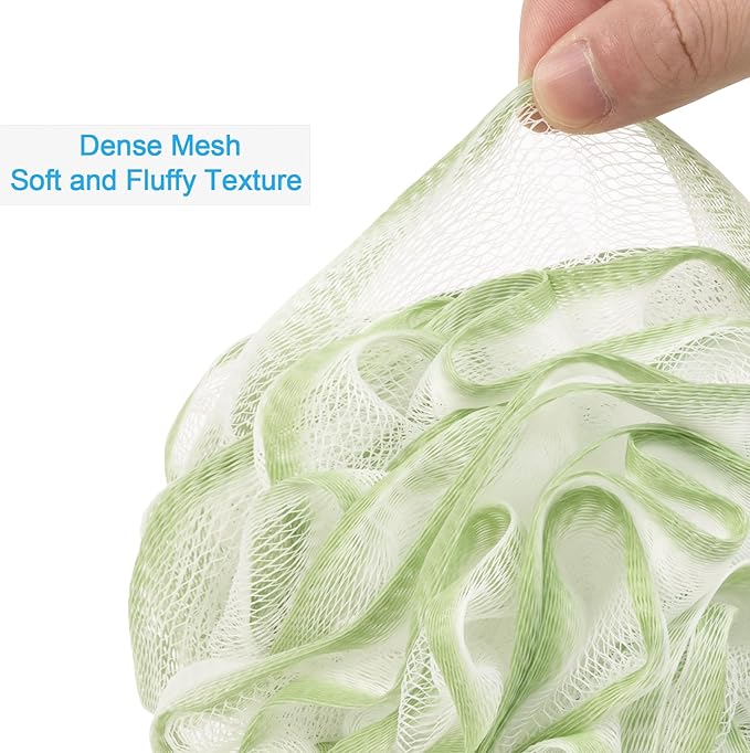 AmazerBath Loofah Sponge 75g/Piece, Exfoliating Bath Sponge Body Scrubber - Loofa Set of 4 - Cotton Candy Quartet, Large