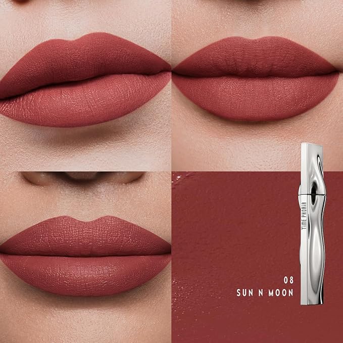 ETERNAL LIP MATTE-Long Lasting Lip Stain, Waterproof and Transferproof Lip Tint, Mask-friendly, Matte Finish Lipstick, Lightweight, High Coverage, Vivid Color (08 SUN N MOON)