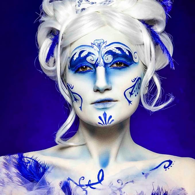 MEICOLY Royal Blue Eye Black Stick,Waterproof Eye Black Baseball Softball Football Lacrosse,Blue Face Body Paint Stick for Halloween SFX Avatar Smurf Mystique Alien SFX Makeup