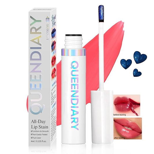 Lip Stain Peel off, Peel Off Lip Stain - Long Lasting Waterproof for Women, Non-stick Cup Lipstick Peel Off Highly Pigmented Not Faded Smudge-proof Liptint. (04 Romance Stain)