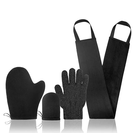 Self Tanning Mitt Set Includes Self Tanner Mitt Mini Tanning Glove Treatment Details Exfoliating Glove Self Tanner Back Applicator with Handles for Even, Streak-Free Glow