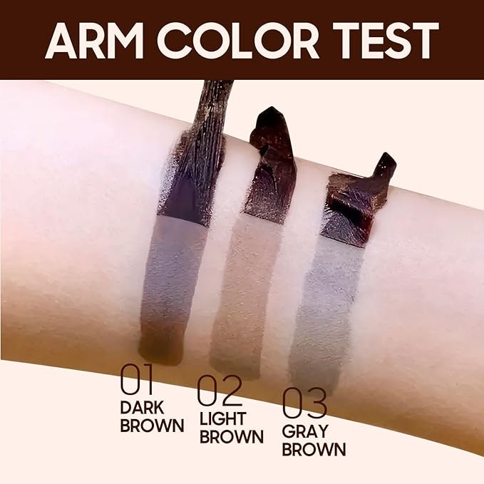 Brow Tattoo Peel Off - Brow Gel Eyebrow Tattoos Waterproof, Eyebrow Gel with Eyebrow Stencils Long-Lasting Makeup, Eye Brow Pencils Create Full Voluminous Brows for Women (Dark Brown)