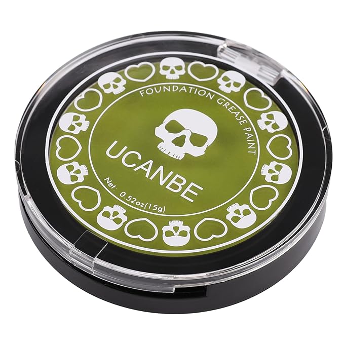 UCANBE Ogre Green Face Body Paint Makeup Foundation, Green Greasepaint for Christmas & St. Patrick's Day, Face Painting Kit for Halloween Monster Witch Goblin Shrek Hulk Gamora SFX Makeup & Costume