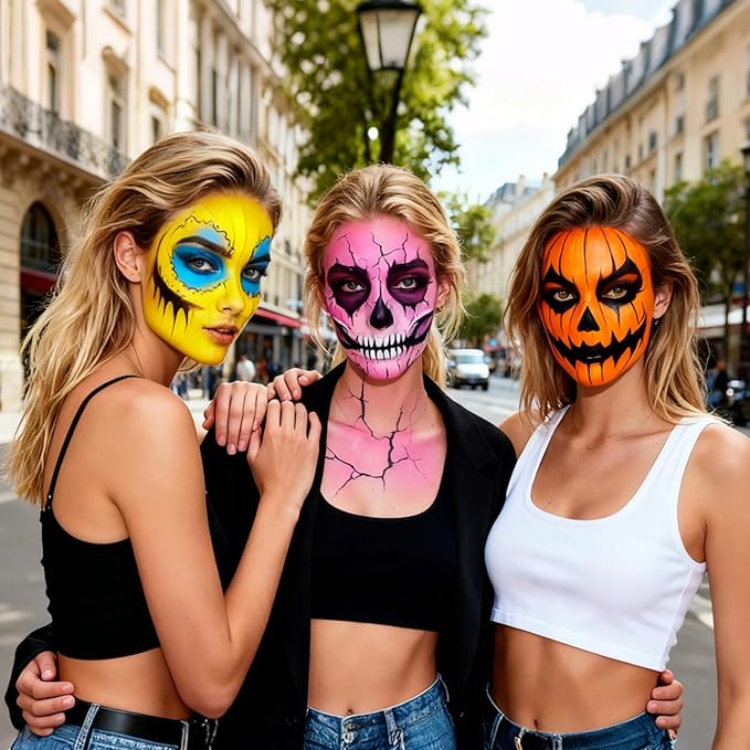 Pumpkin Orange Face Body Paint Stick, Cream Blendable Face Paint,Orange Eye Black Baseball/Softball, Face Painting for Halloween Pumpkin Special Effects SFX Cosplay Makeup