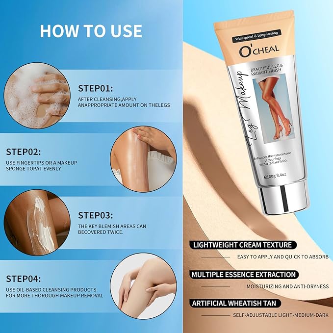 Petansy Leg Makeup Waterproof No Transfer,Leg and Body Scar Cover up Makeup,Long Last Body Foundation