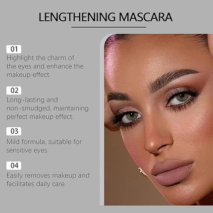 Tubing Mascara Black & Brown for Lash Makeup, Natural Defining Curling Eyelashes, Waterproof, Smudge-Proof, for Volumized Lashes