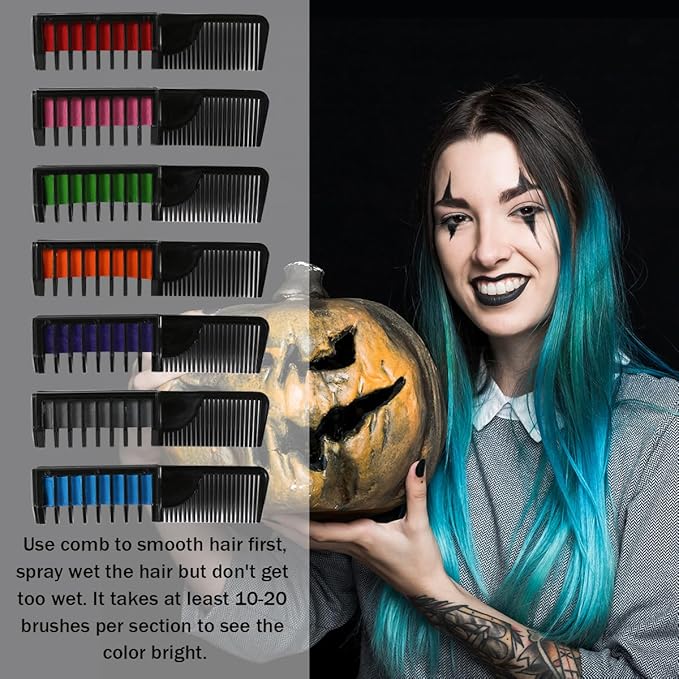 Depvision SFX Makeup Kit Halloween Makeup Set Professional Face Body Paint Special Effects Makeup Set with Fake Blood Temporary Tattoo Hair Chalk Oil Body Paint Sponges Brushes for Halloween Party