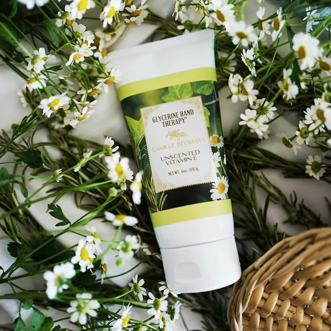 Camille Beckman Glycerine Hand Therapy Cream, Vitamin E Unscented, 6 Ounce