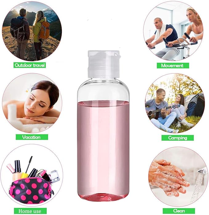5 Pack 3.4oz Empty Plastic Travel Bottles for Toiletries TSA Approved Leak Proof Squeezable Travel Size Containers Travel Essentials Accessories, clear