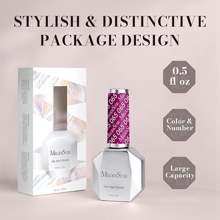 MelodySusie Grape Purple Gel Nail Polish,0.5fl oz Nails Soak Off UV LED Dark Purple Gel Polish Gift for Women Nail Art Manicure Salon DIY Nail Design Decoration at Home-065-A2704