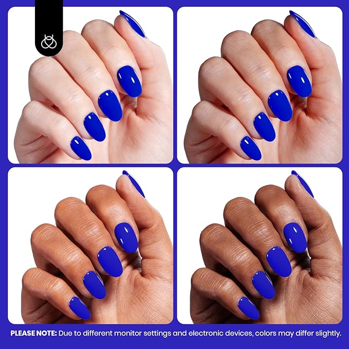 Beetles Dark Blue Gel Nail Polish – 15ml Full Size Royal Blue Hema Free Gel Polish Nail Art Manicure Salon DIY Colorful Bottle Gift for Women
