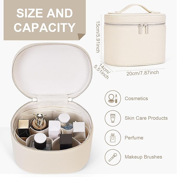 YFGBCX Makeup Bag Vanity Case with Removable Divider Travel Toiletry Bag Portable Cosmetic Bag Makeup Organizer Case