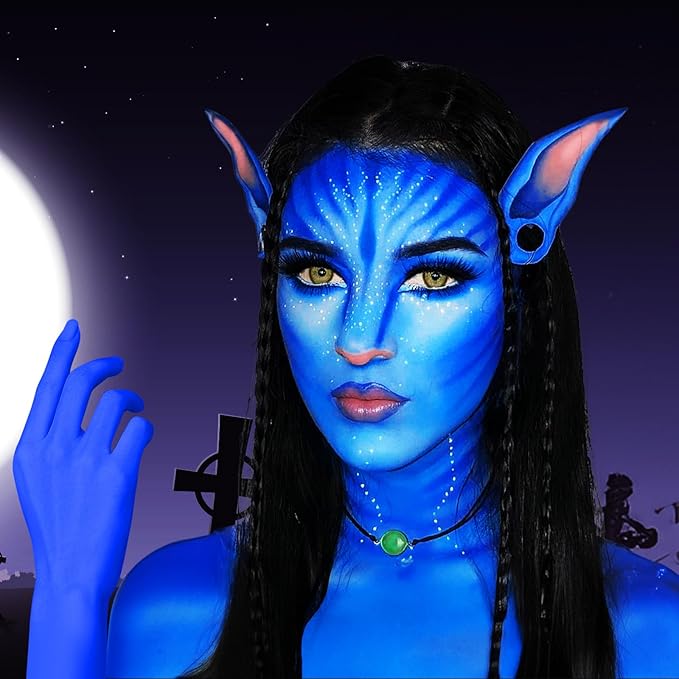 Mysense Blue Face Body Paint,Water Based Washable Face Paint,Non-toxic Cream Body Paint for Adults and Children Halloween Costume SFX Clown Avatar Smurf Mystique Cosplay Makeup,0.6oz