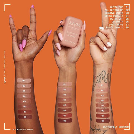 NYX PROFESSIONAL MAKEUP Matte Buttermelt Bronzer, Longwear Face Makeup with Up to 12 Hours of Wear, Vegan Formula - Deserve Butta (Light Medium Cool)
