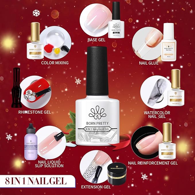 Born Pretty Gel Nail Polish Set,33PCS Fall Winter Burgundy Red Green Orange Brown Pumpkin Glitter Gel Polish Kit with Base Glossy Matte Top Coat Halloween Christmas Gifts for Salon DIY