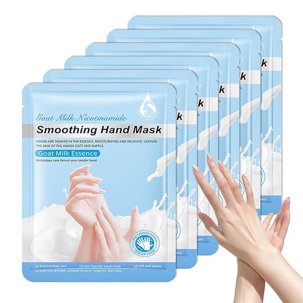 6 Pairs Hand Masks Moisturizing Gloves, Hydrating Hand Mask Moisturizer Gloves Care for Dry Cracked Hands, Smooth Long Lasting Soft Firming Hand Mask Gift Set for Men Women（L