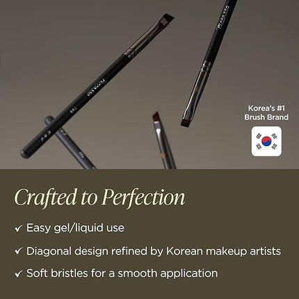Piccasso 798 Flat Eyeliner Brush – Professional Thin Angled Brush for Gel and Liquid Eyeliner, Soft Bristles for Tightlining and Lash Line, Eye Makeup and Facial Brush from K-Beauty Brand