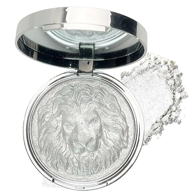 K'APEINE Highlighter Makeup Palette, High Glossy Face Makeup Palette Pearl Shimmer Single Glitter Eyeshadow White Sparkling Finish Highlighter Powder Smooth Baked Lasting Shining Makeup Kit-01