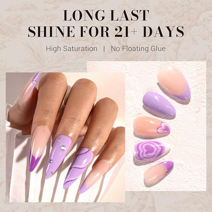 MelodySusie 15ML Lavender Purple Gel Nail Polish,Nails Soak Off UV LED Light Purple Gel Polish Gift for Women Nail Art Manicure Salon DIY Nail Design Decoration at Home-449-A2703