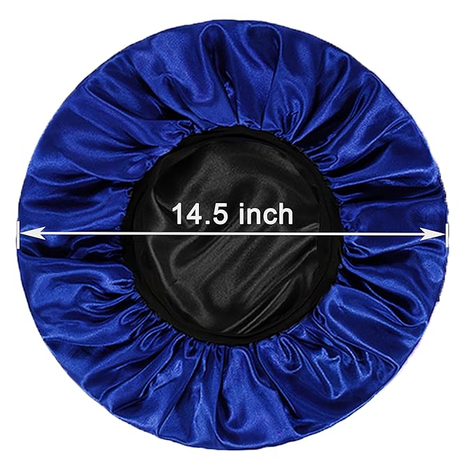 2pcs Bonnet for Men, Bonnets for Women, Satin Silk Hair Bonnet for Sleeping, Reversible Double Layer Wide Band Sleep Cap for Curly Hair Braids