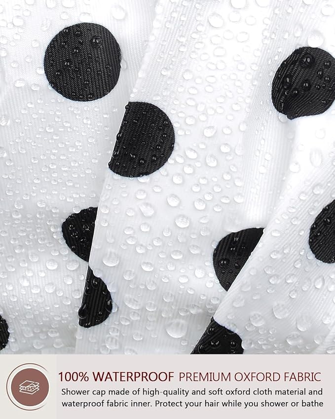 Shower Cap Luxury Shower Caps for Women Reusable Waterproof Large Hair Cap for Shower Non-slip with Adjustable Bowknot Quick-dry Hair Bath Cap for men