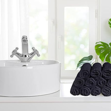 Softolle 100% Cotton Washcloths 60 Pack (12x12 Inches) Soft, Highly Absorbent Washcloth, Face Towels, Wash Cloths for Face, Ring Spun, Bulk Pack (Grey)