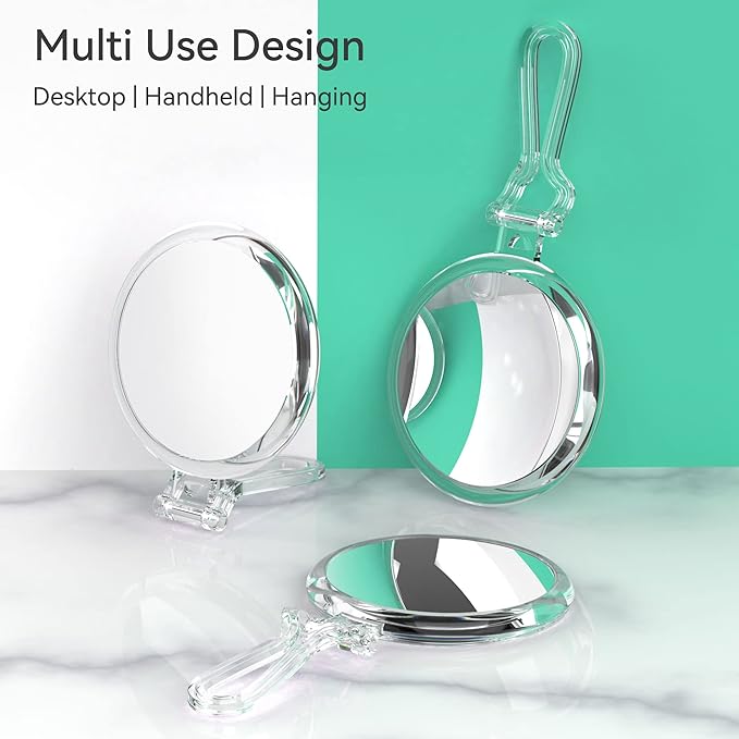 B Beauty Planet 25X Magnifying Mirror, 5-Inch Double-Sided Handheld Mirror with Adjustable Stand, Ideal for Travel and Daily Makeup Application