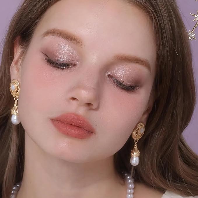 Flower Knows Little Angel 9-Color Eyeshadow Palette - 6 Matte+3 Shimmer Neutral Shades,Long-lasting,Easy-to-apply & Highly Pigmented Goth Eye Shadow(01 Edens Angel,0.37 Oz)