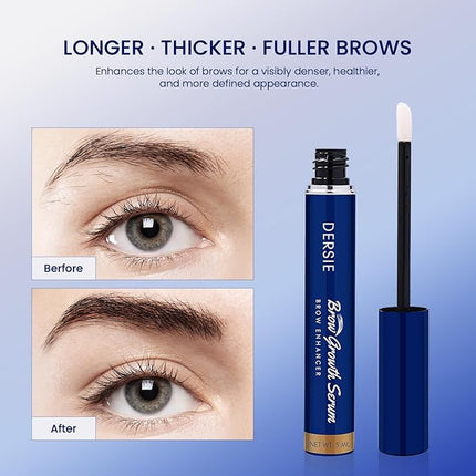 Dersie Eyebrow Growth Serum: Brow Enhancing Serum Infused with Peptide Complex, Biotin & Arginine for Fuller, Stronger, Thicker Brows – Nourishes and Strengthens Dry, Sparse, or Thinning Brows (5 mL)