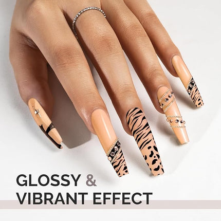 MelodySusie Orange Shimmer Gel Nail Polish,0.5fl oz Nude Shimmer Soak Off UV LED Orange Sparkle Glitter Gel Polish Gift for Women Nail Art Manicure Salon DIY Nail Design Decoration at Home-1757