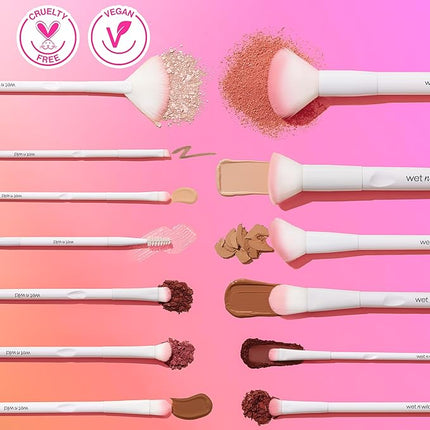 wet n wild Foundation Brush, Densely-Packed Synthetic Fiber Bristles for Liquid, Cream & Powder, Ergonomic Handle for Comfortable Control (Pack of 2)